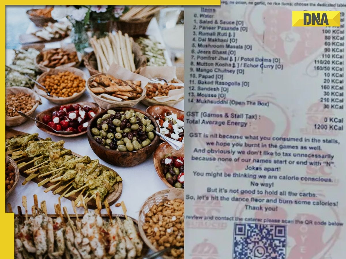 'Gym goers ka dream menu': Pic of wedding menu goes viral for listing calorie count of dishes