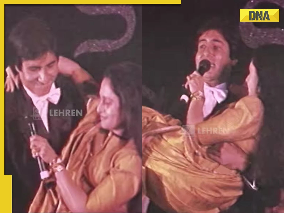 Viral video: Amitabh Bachchan lifts Jaya Bachchan in his arms, sings Jiski Biwi Chhoti for her