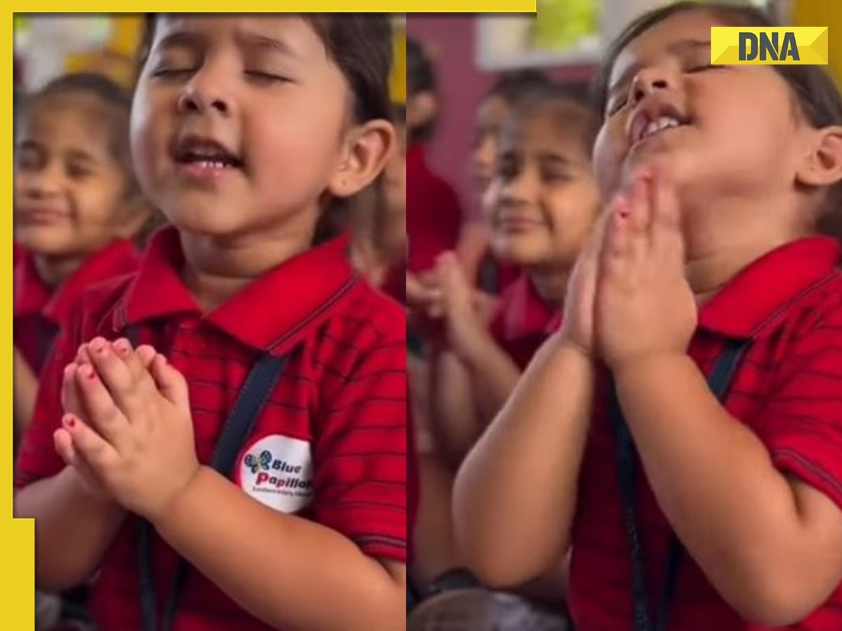 Viral Video: Little girl sings 'Itni Shakti' with pure dedication during school assembly, netizens react