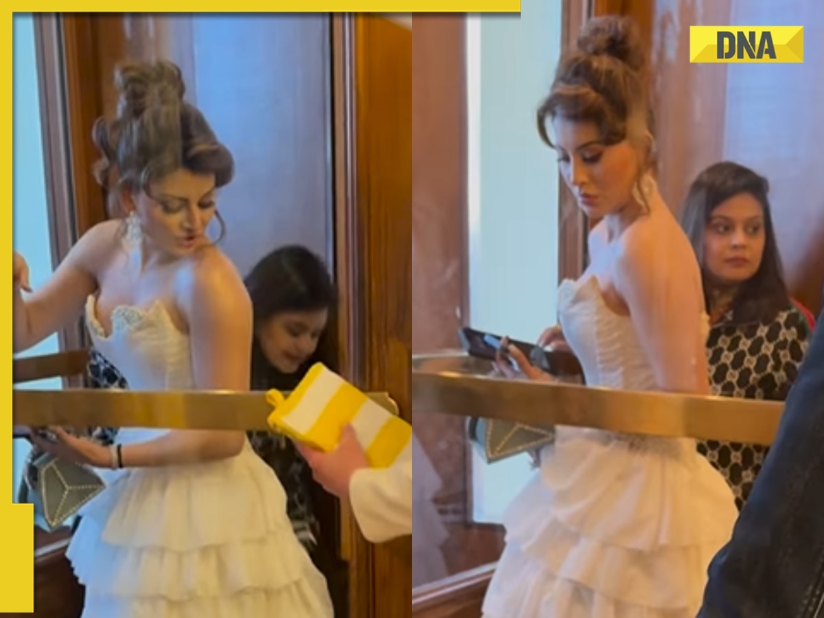 Viral video: Urvashi Rautela gets stuck inside revolving door at Cannes, netizens react