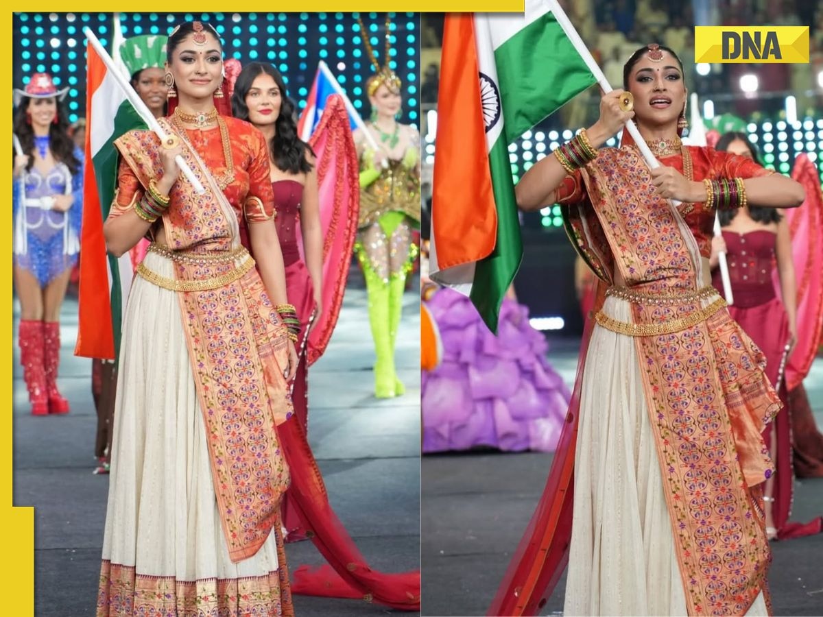 Nandini Gupta wears Gaurang Shah’s handwoven creation that took 3 years to make at Miss World 2025 opening ceremony