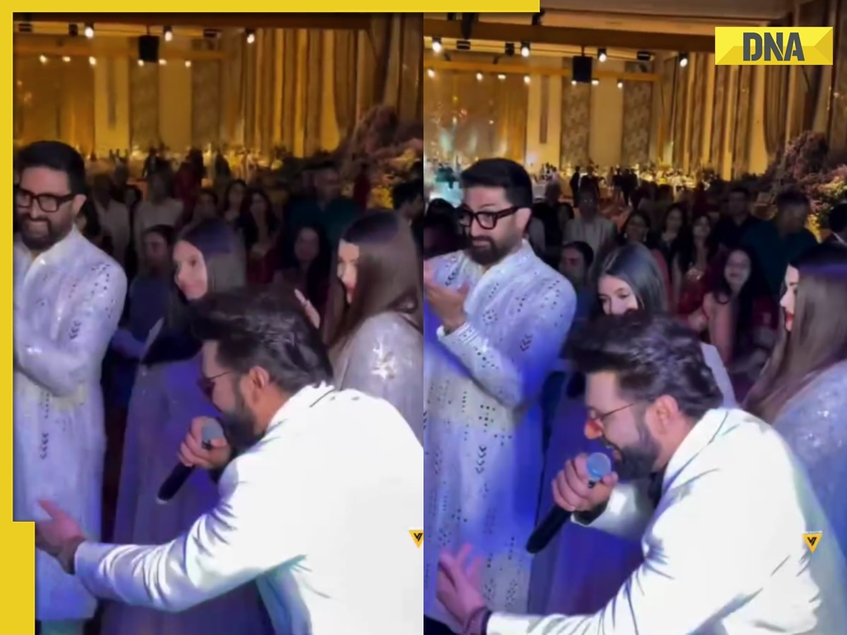 Abhishek Bachchan, Aishwarya Rai Bachchan, Aaradhya Bachchan groove to Rahul Vaidya singing Kajra Re; watch viral video