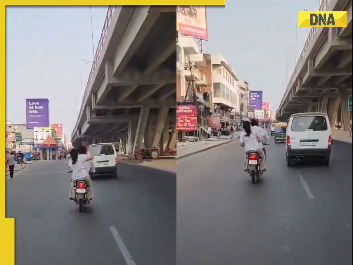 'Domestic violence': Woman beats husband on moving bike in Lucknow, video sparks outrage
