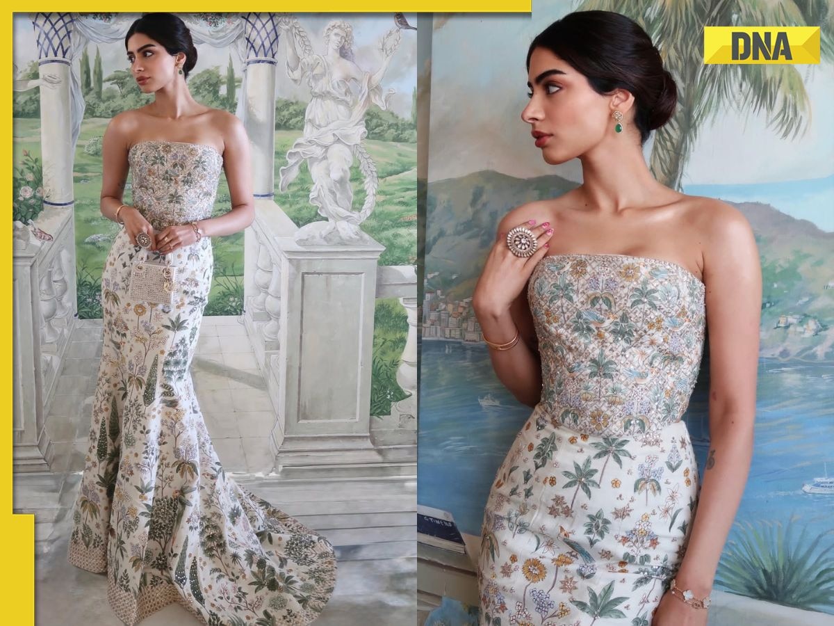 Khushi Kapoor looks ravishing in hand-painted gown by Rajasthan artisans at Cannes 