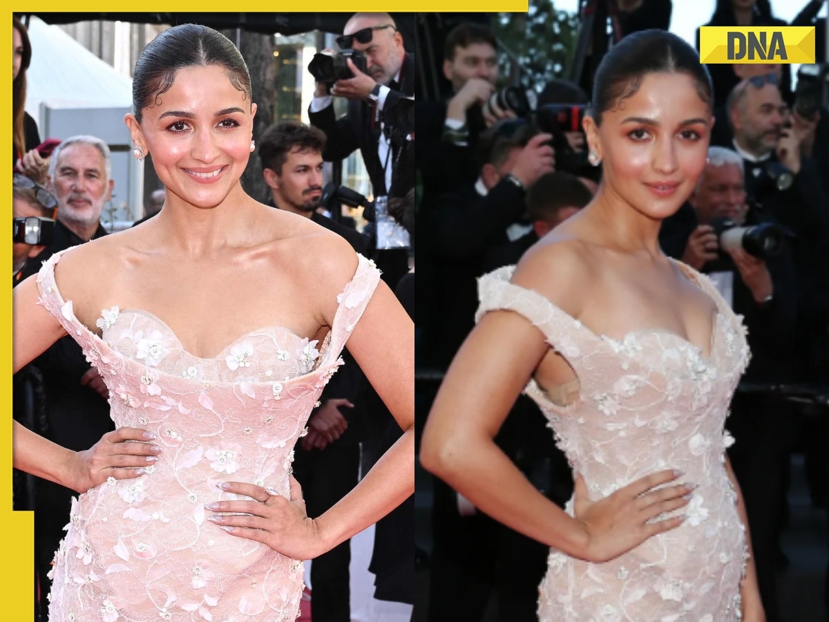 Alia Bhatt makes breathtaking debut at Cannes 2025 red carpet in ivory-nude Schiaparelli gown, see viral photos