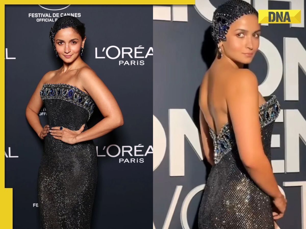 Alia Bhatt turns heads in navy blue bejewelled gown with headpiece at Cannes 2025, see pics