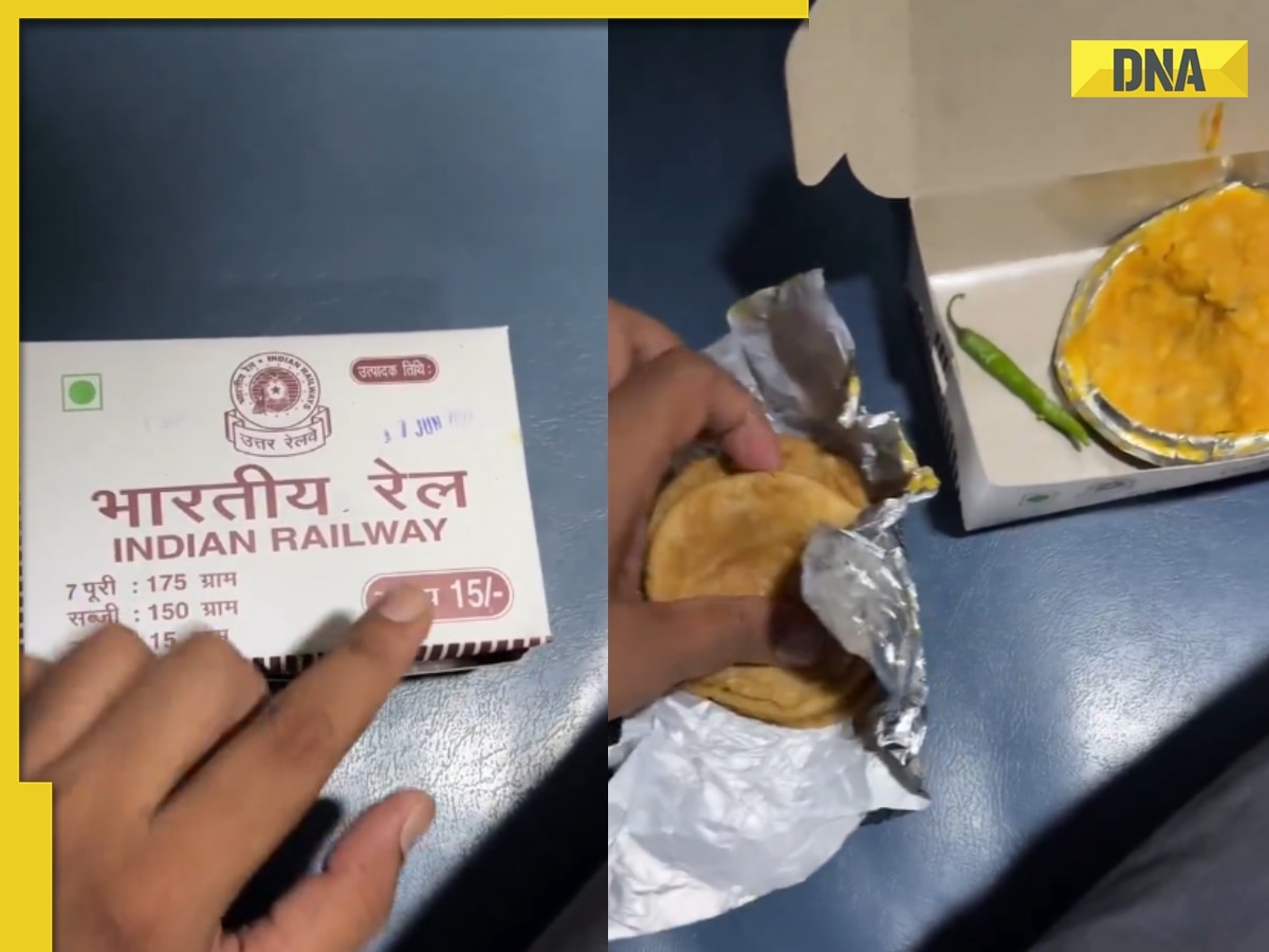 Indian railways offers 7 pooris, bhaji for just Rs 15, viral video sparks debate online, netizens say 'Hope the quality is ok', watch