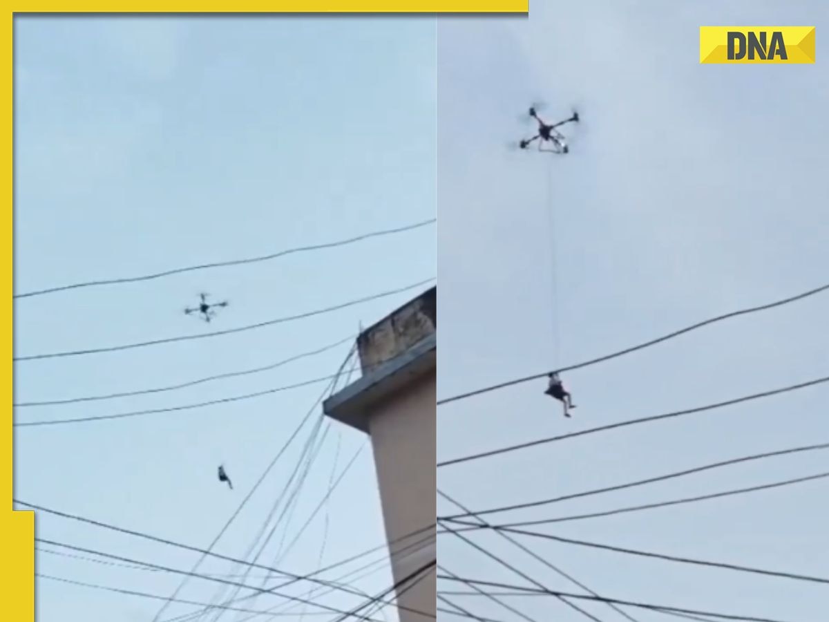 This country uses heavy-lift drone to save man trapped in flooded city, WATCH viral video