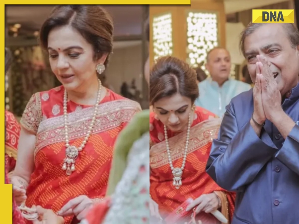 Nita Ambani radiates Indian heritage grace with modern charm in orange Bandhni saree at...