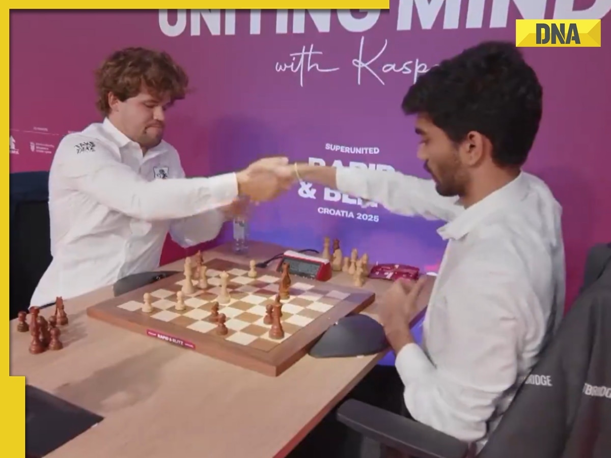 D Gukesh upsets Magnus Carlsen again, reaction of Norwegian chess player after losing goes viral | WATCH