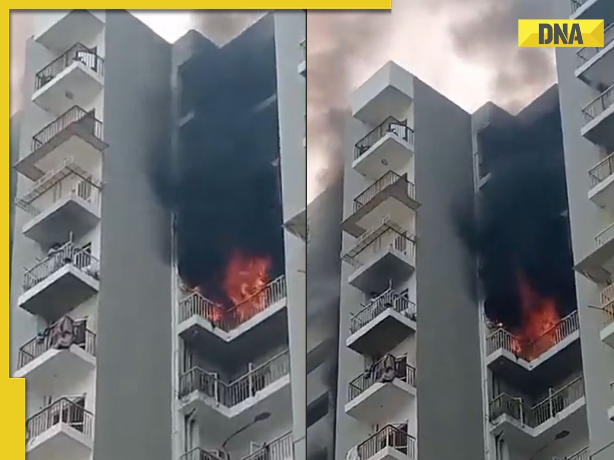  Massive fire caused by AC blast at Greater Noida apartment, WATCH