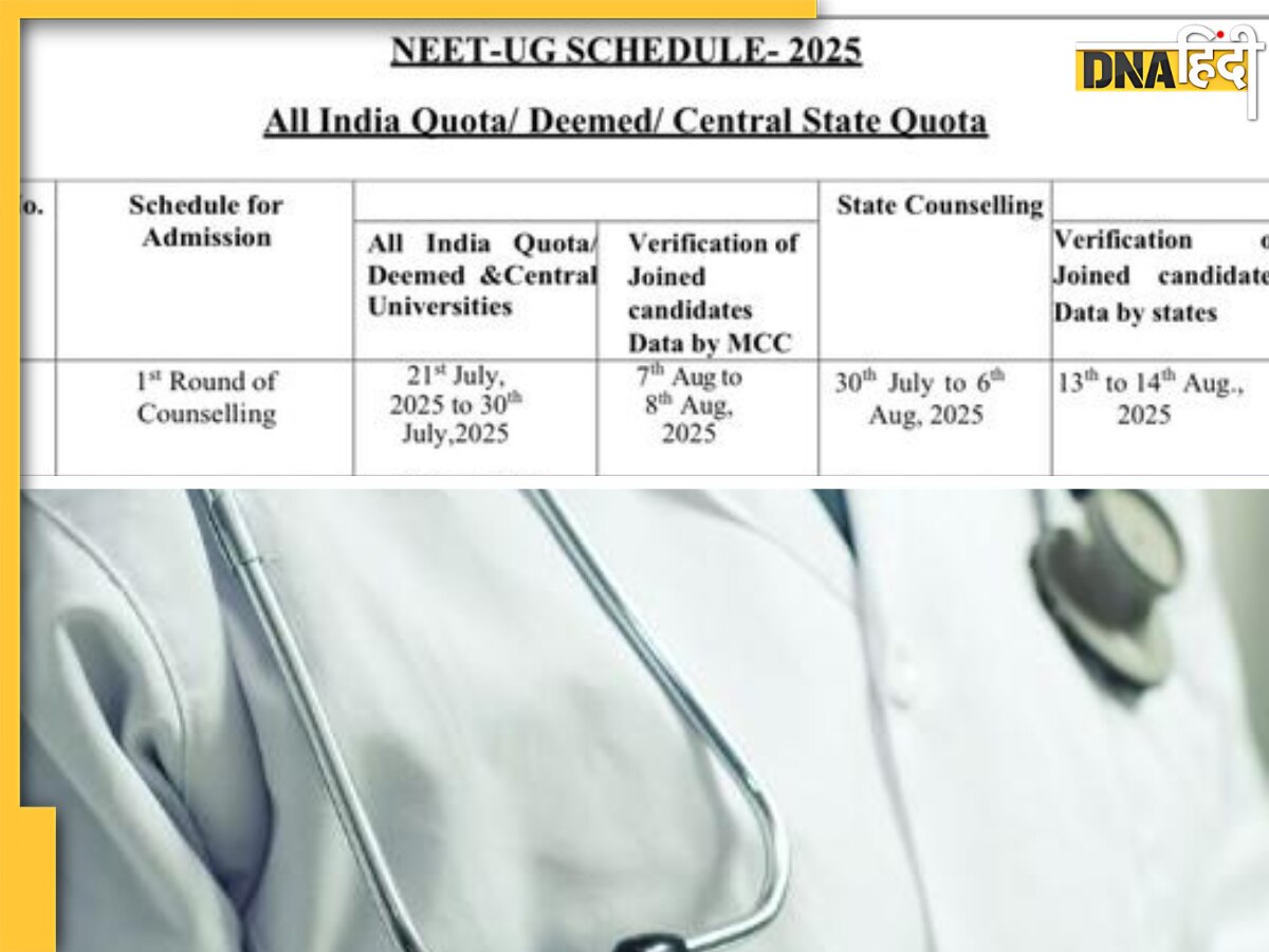 NEET UG Counselling 2025: MCC ने काउंसलिंग शेड्यूल का किया ऐलान, जानें MBBS के लिए कब से शुरू होगा रजिस्ट्रेशन