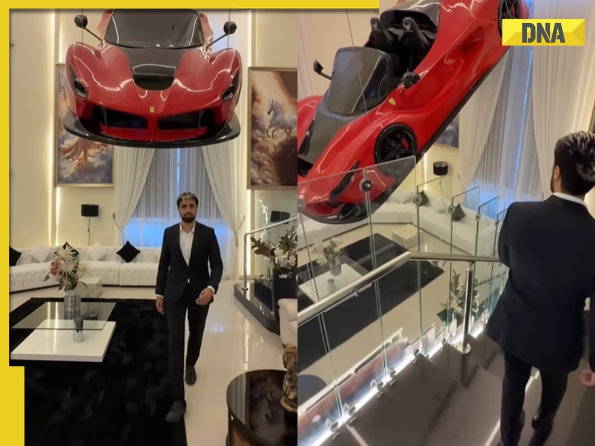 BIZARRE! Rich entrepreneur hangs Ferrari on ceiling of his mansion as new chandelier, netizens say..., watch viral video