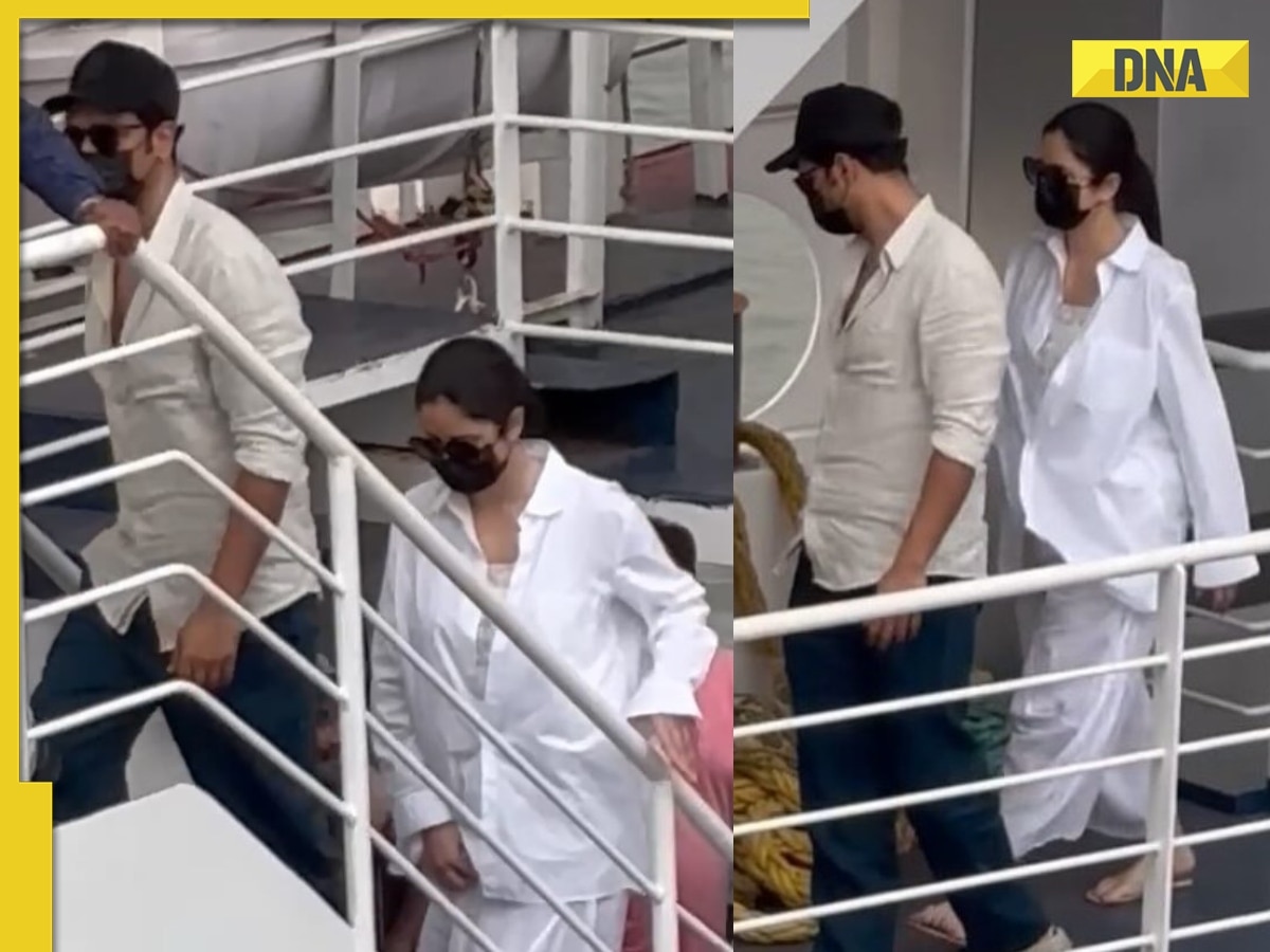 Katrina Kaif's oversized shirt sparks pregnancy rumours as she heads to Alibaug with Vicky Kaushal - Watch viral video