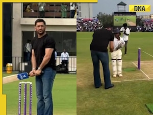 MS Dhoni's little fan touches his feet during stadium inauguration at Madurai, heart-touching video goes viral, watch