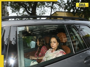 Hema Malini looks shattered as she makes FIRST appearance with Esha Deol after refuting Dharmendra's death rumours; See pics