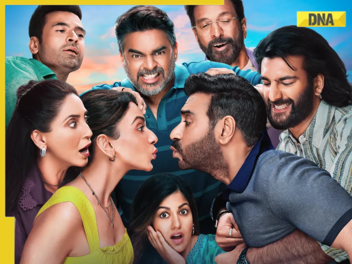 general A poster of De De Pyaar De 2 general De De Pyaar De 2 Movie Review: Ajay Devgn, Rakul Preet Singh cook laugh-riot sequel with Luv Ranjan, but R Madhavan steals the show, Meezaan Jafri breaks his jinx