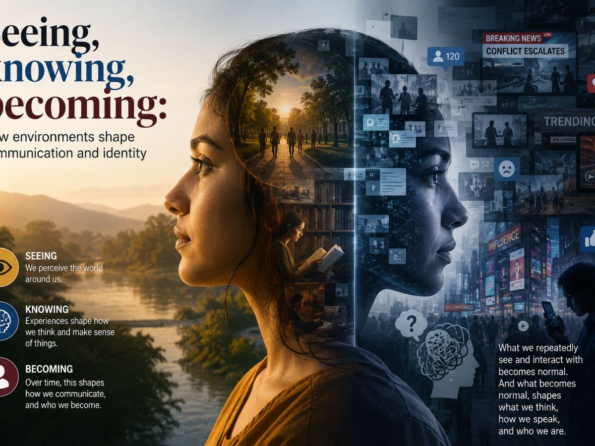 Seeing, knowing, becoming: How environments shape communication and identity