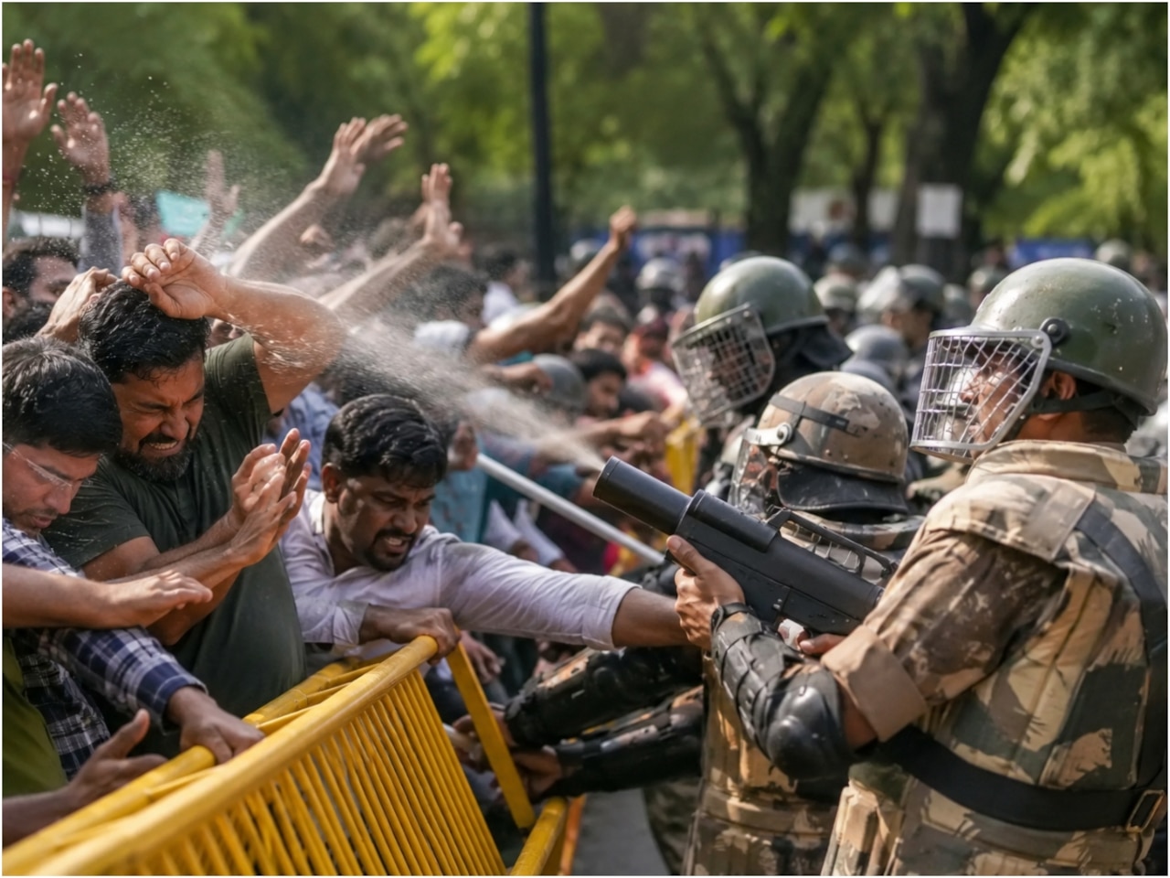 Jantar Mantar protest: RAF investigates force's actions amid pellet gun  allegations