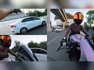 Gurugram: Woman biker injured after being chased by 'drunk' men in car on Golf  Course road, watch viral video