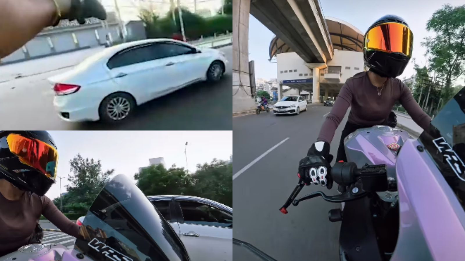 Gurugram: Woman biker injured after being chased by 'drunk' men in car on Golf Course road, watch viral video