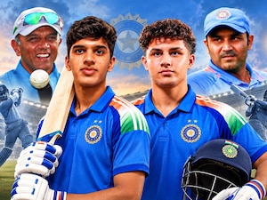 Famous surnames, reversed roles: Anvay Dravid blazes late cameo, Aryavir Sehwag anchors top order in India U19 win