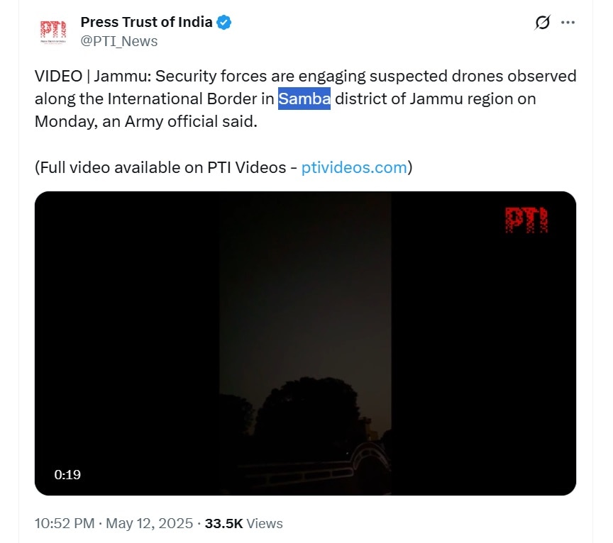 Drones seen in Samba