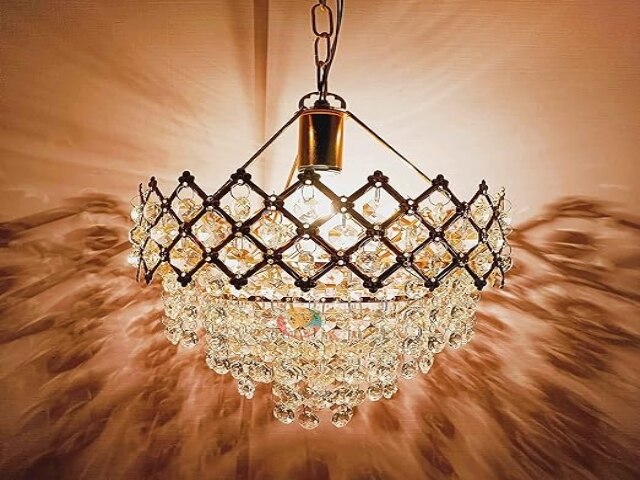 ARCHDECOME Crystal Glass Decorative Round Ceiling Jhoomar