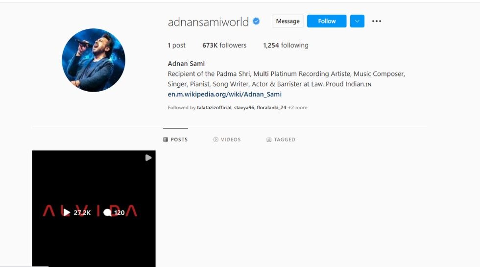 Adnan Sami Delete Instagram Post