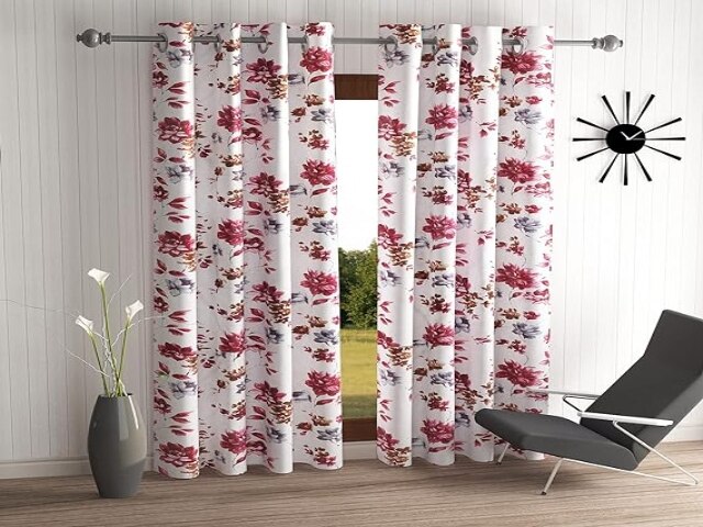 Home Sizzler Windflower Eyelet Polyester Door Curtain