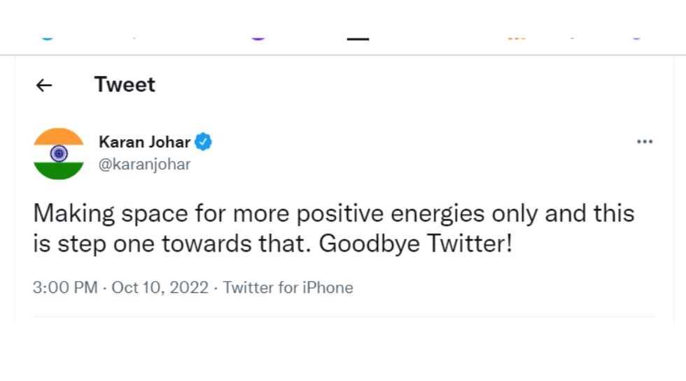 Karan Johar Leaves Twitter