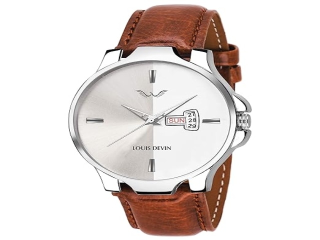 LOUIS DEVIN Leather Strap Analog Wrist Watch