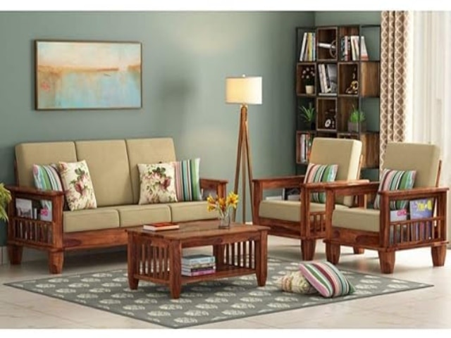 Mamta Furniture Wooden Solid Sheesham Wood Sofa Set 