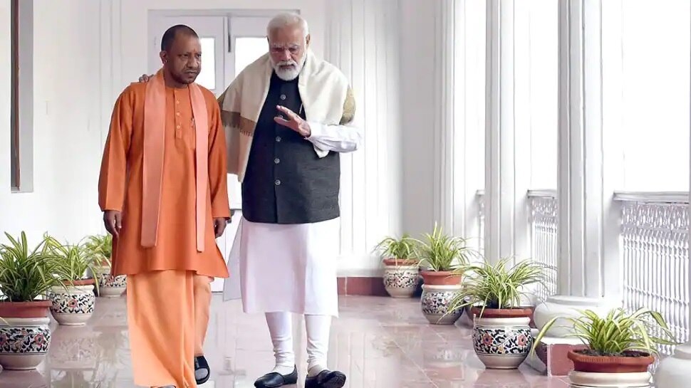 Yogi Adityanath and PM Narendra Modi.