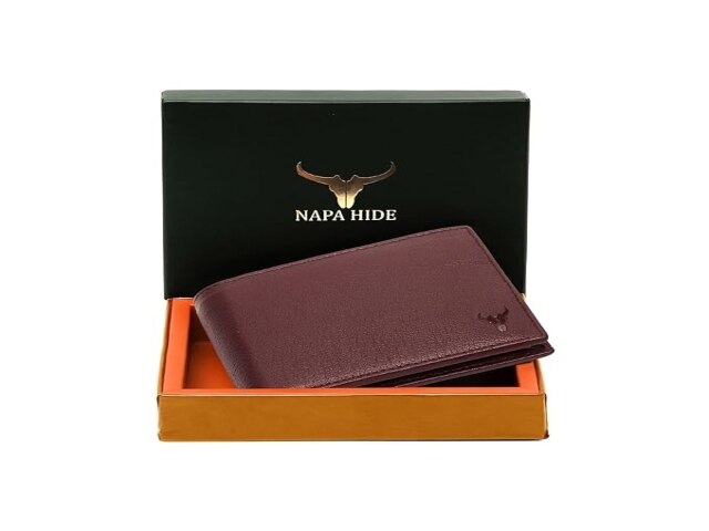 NAPA HIDE Maroon Leather Wallet for Men 