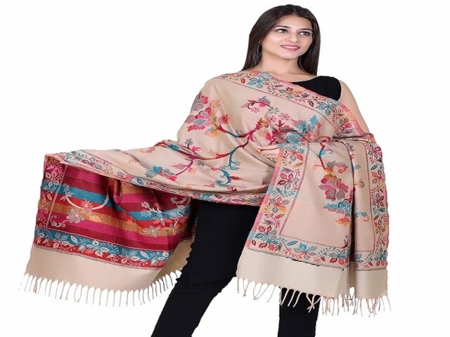 NYOLY Multicolor Women's Kashmiri Woolen Shawl