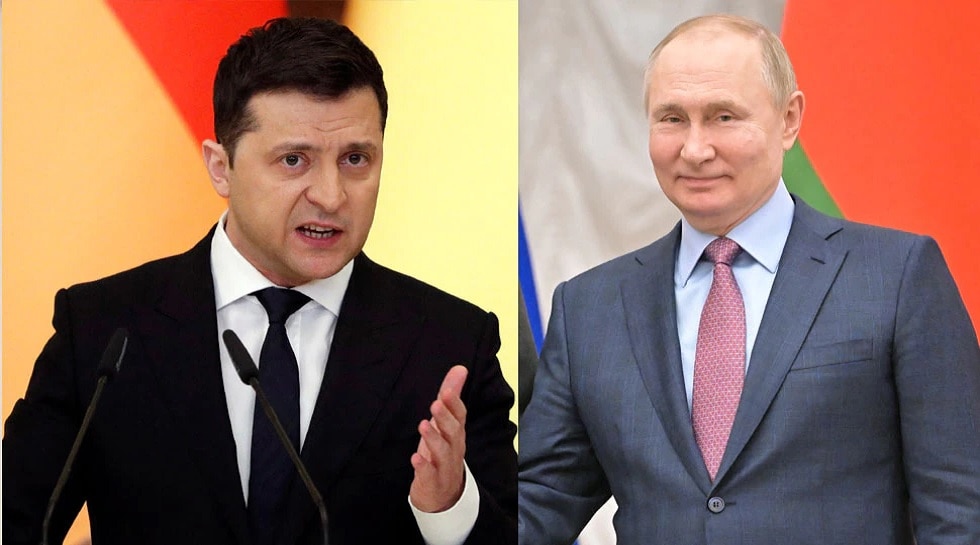 Volodymyr Zelenskyy and Vladimir Putin. 