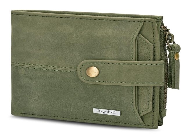 Rigohill Doger Olive Green Leather Wallet