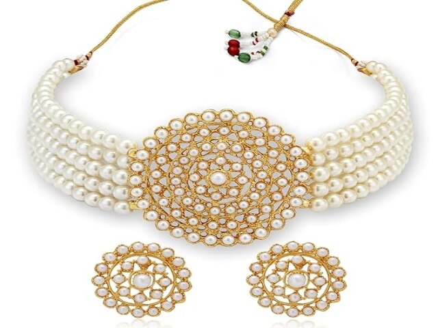 Sukkhi Adorable Gold Plated Pearl Choker Necklace