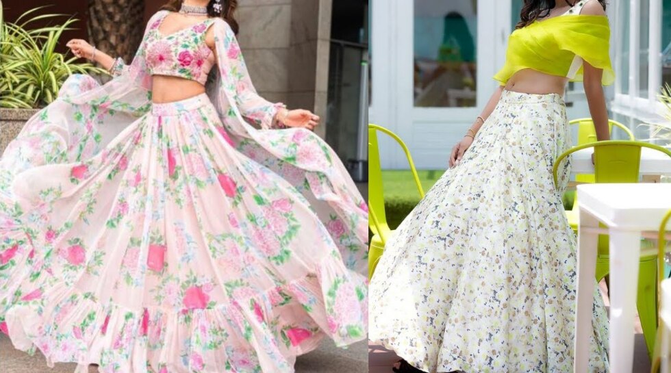 Floral print lehenga 