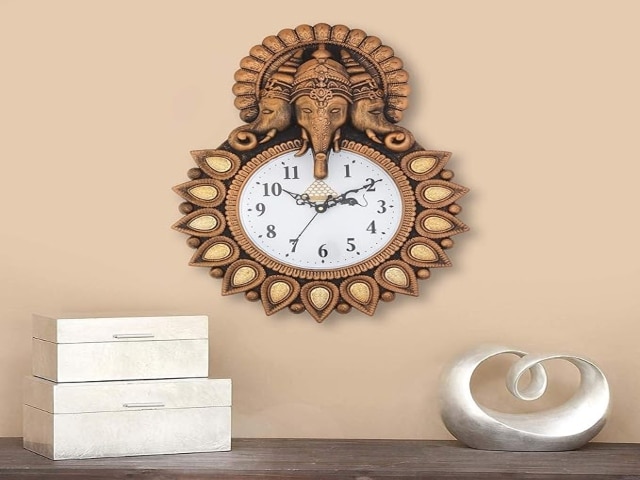 Webelkart Premium Designer Stones Ganesha Wall Clock