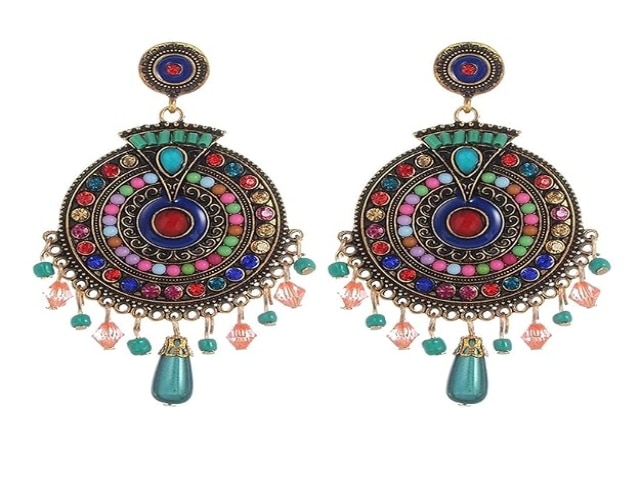 YouBella Jewellery Bohemian Multi-Color Nickel Earrings