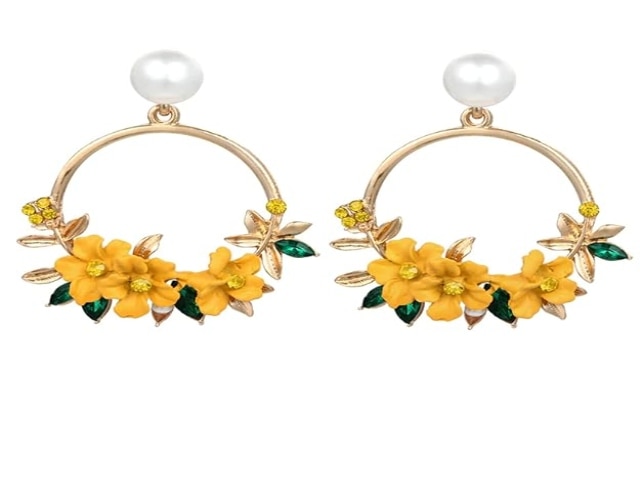 YouBella Jewellery for women Gold Plated Floral Earrings 