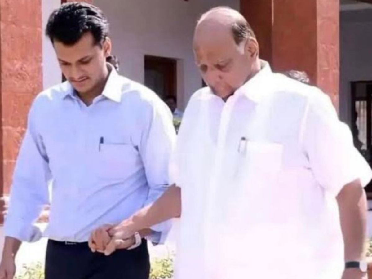 Yugendra Pawar with Sharad Pawar