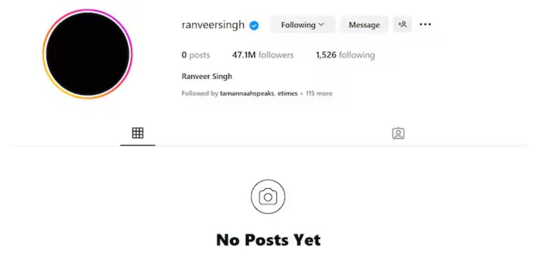 बर्थडे से पहले रणवीर ने अपनी इंस्टा फीड को साफ़ किया है 