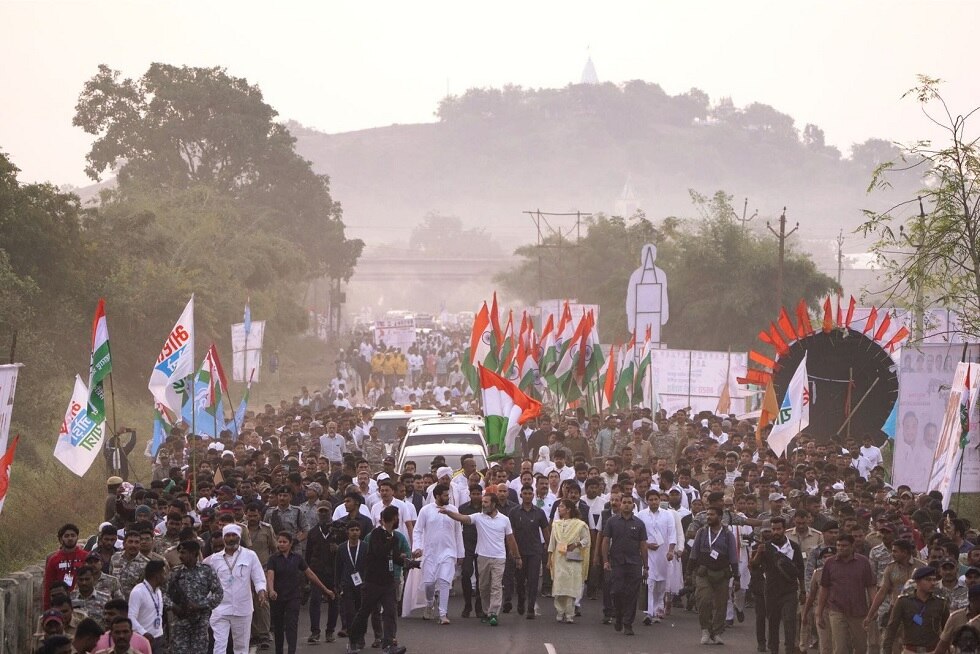 महाराष्ट्र में राहुल गांधी की भारत जोड़ो यात्रा.