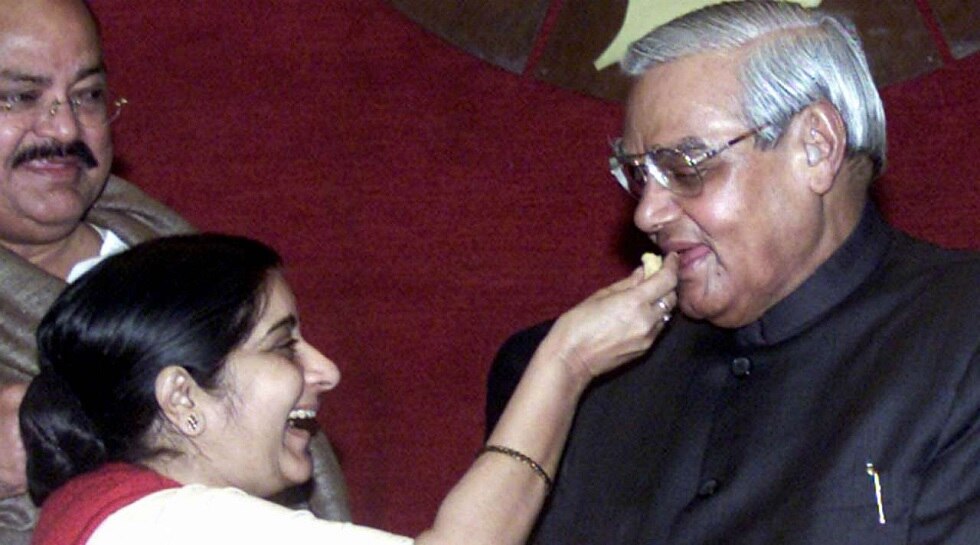 Sushma Swaraj with Atal Bihari.