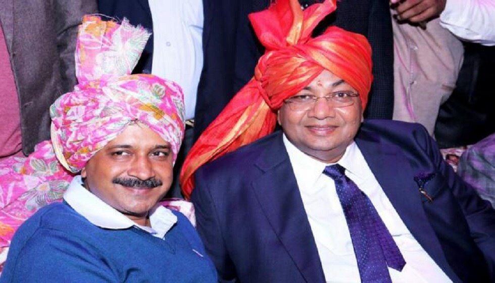 Sushil Gupta with Arvind Kejriwal