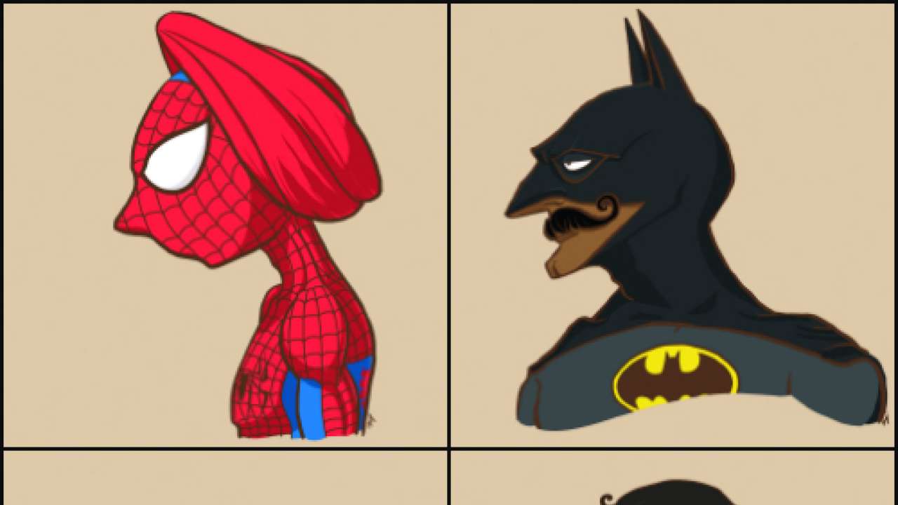 superman and batman and spiderman and hulk