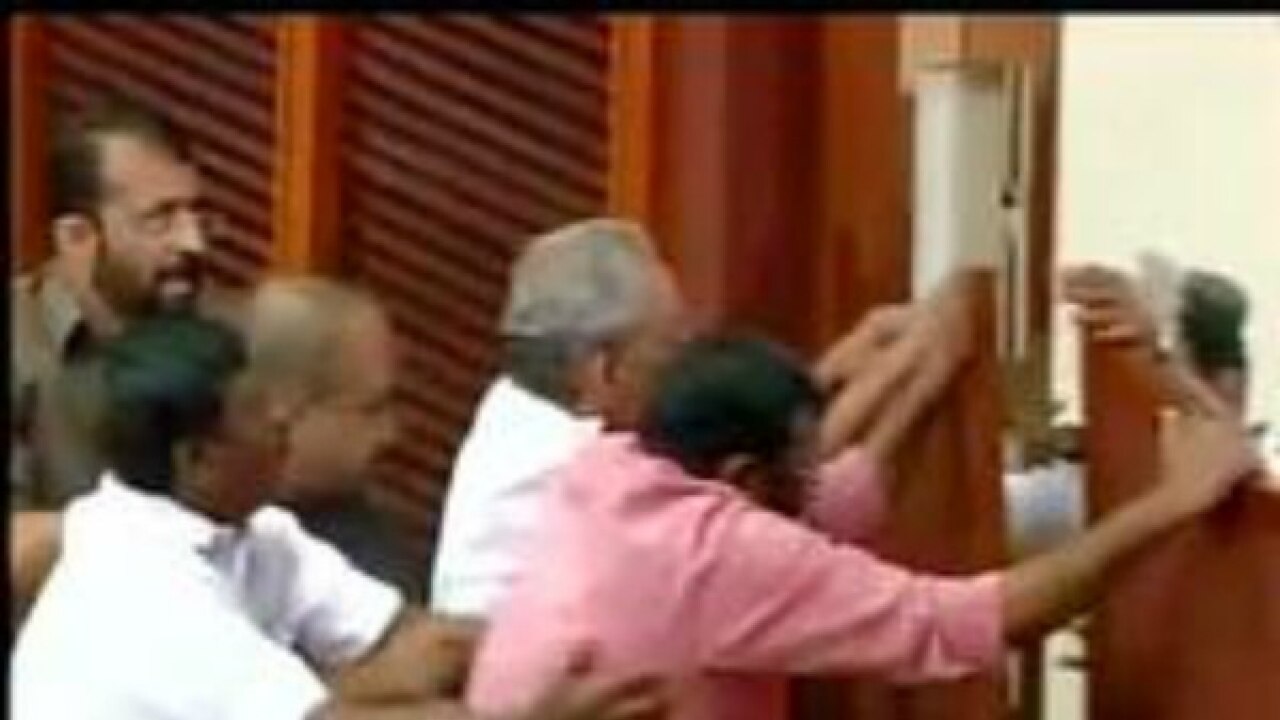 Ruckus in Kerala assembly: Finance Minister reads budget 